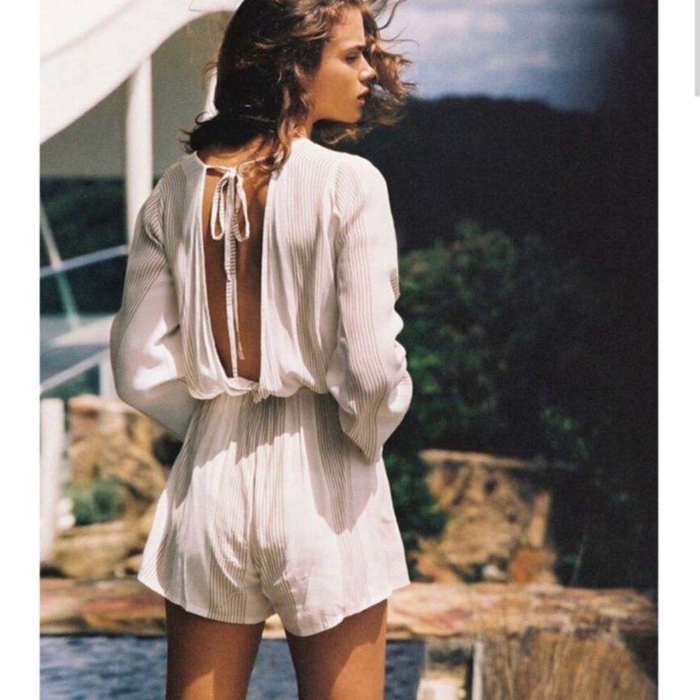 FAITHFULL THE BRAND Positana Playsuit in Romero Stripe Print - Picture 1 of 12